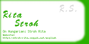 rita stroh business card